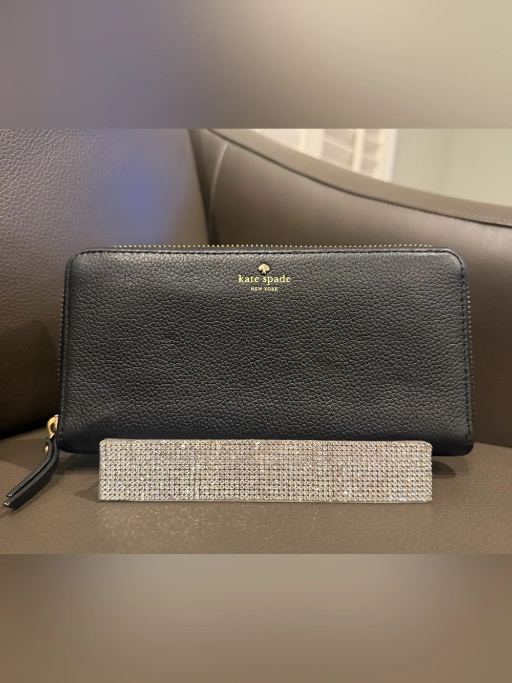 kate spade Black Leather Continental Wallet